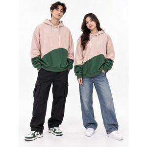 Twenty Montreal Hoodie XXL Men's Colorblock Pink Green Oversized Pullover